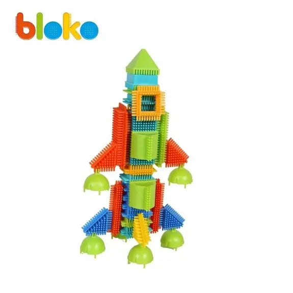 Coffret Bloko 100 pièces + 4 Figurines 3D Famille - Jeu de Construction - Dès 12 mois - Cadeaux & Trésors By SIFENNASR.S