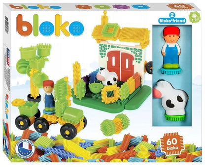 Coffret de 60 Bloko + 2 figurines 3D sur le thème de la Ferme - Dès 12 mois Cadeaux & Trésors By SIFENNASR.S