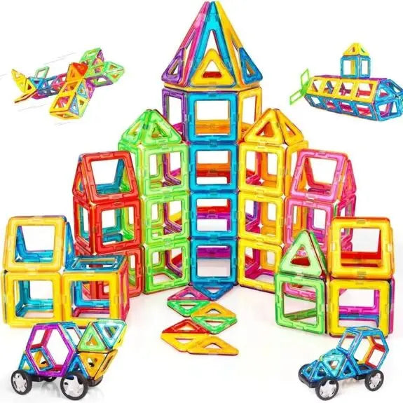 Ensemble de Construction Magnétique - Jeu de Construction Éducatif 3D pour Enfants - 56PCS - Cadeaux & Trésors By SIFENNASR.S